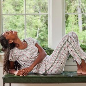 Lake Pajamas Pima Short-Long Set in Scarlet Antoinette